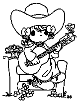 coloriage moments precieux la petite fille joue de la guitare